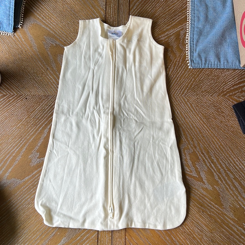 Cream colored newborn Halo sleepsack